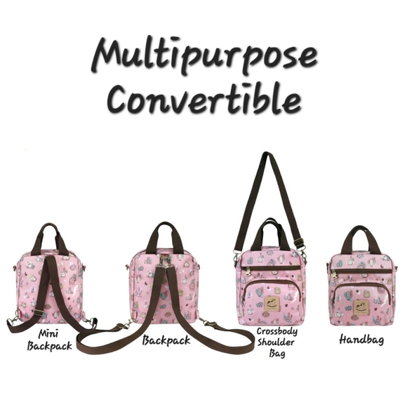 Waterproof Corgi Convertibe Handbag Backpack Crossbody Purse Multifunctional Use - Picture 3 of 7